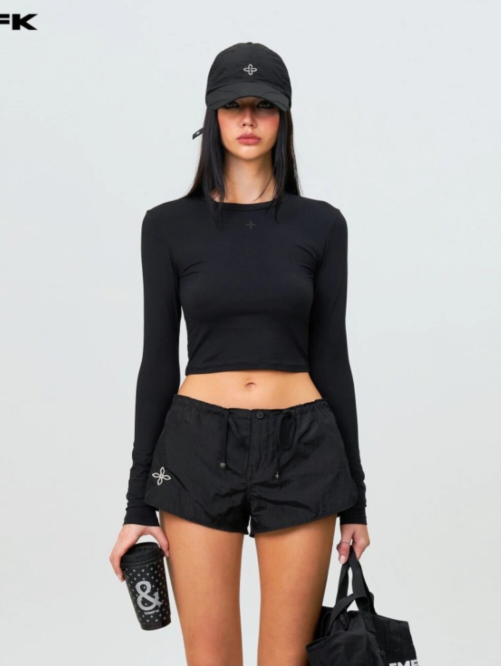 SMFK Compass Hug Skin-Tight Fitting Top Black- M